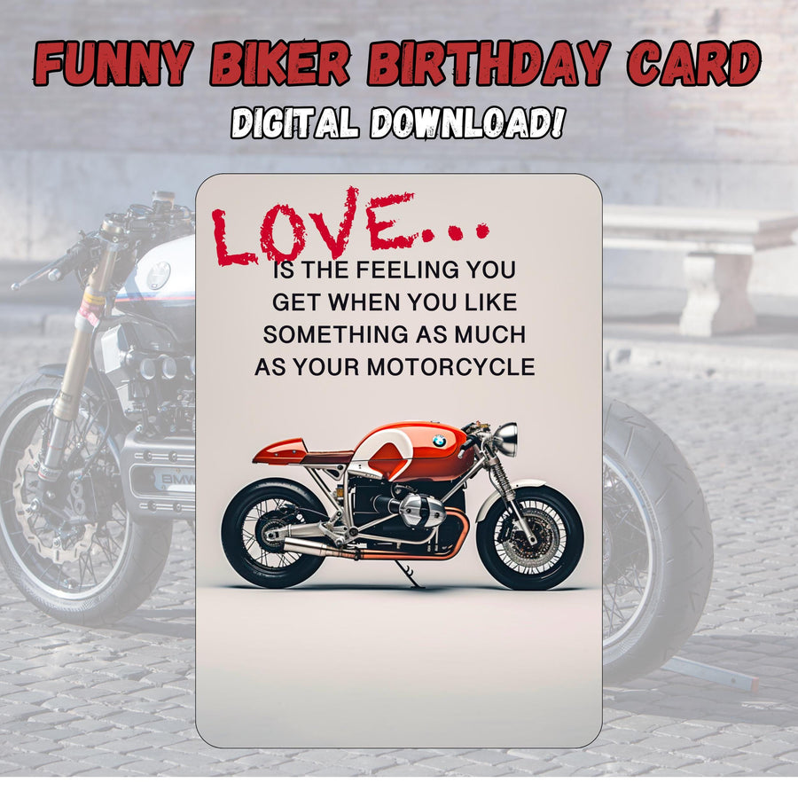 Motorcycle Lover Birthday Card Motorcycle Birthday Card Biker Enthusiast Birthday Card BMW Café Racer Gift For Motorcycle Enthusiast Biker