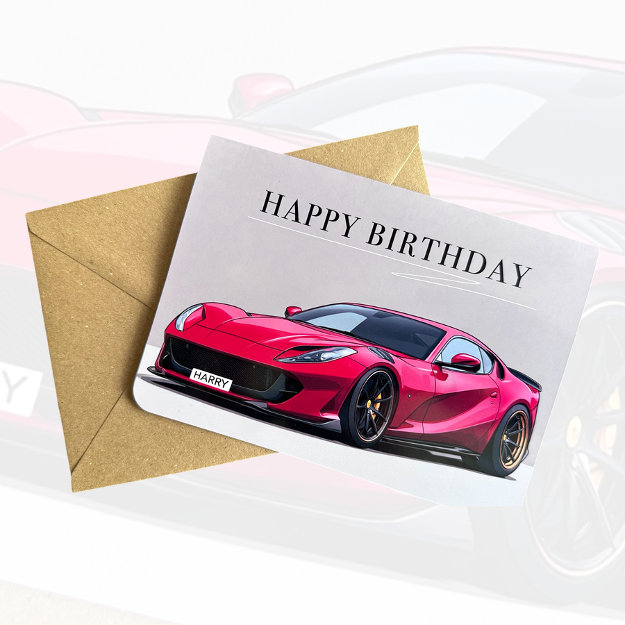 Personalised Supercar Birthday Card