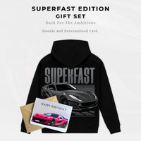Personalised Car Gift Set Supercar Hoodie Personalised Card Gift for Car lovers Custom Birthday Gift Set For Petrol Heads Gift Set for Him