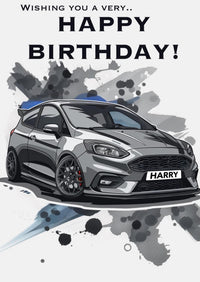 Personalised Fiesta ST Birthday Card Custom Number Plate Card Customised Car Birthday Card Gift for Car Lover Petrol Head Birthday Card