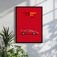 Supercar Poster Ferrari Poster Ferrari F40 Poster Inspirational Ferrari Wall Poster Gift For Car Lover Gift For Him Ferrari Wall Art