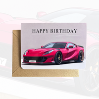 Personalised Supercar Birthday Card