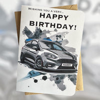 Personalised Fiesta ST Birthday Card Custom Number Plate Card Customised Car Birthday Card Gift for Car Lover Petrol Head Birthday Card