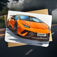 Personalized Supercar Birthday Card Car Lover Birthday Card Customized Car Birthday Card Gift for Car Mad Friend Gift for Son