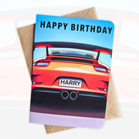 Personalised Sports Car Birthday Card | Gift for Car Lovers