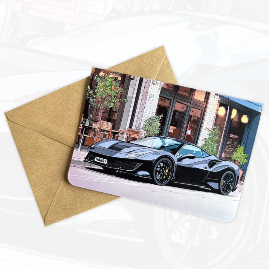 Personalised Supercar Birthday Card