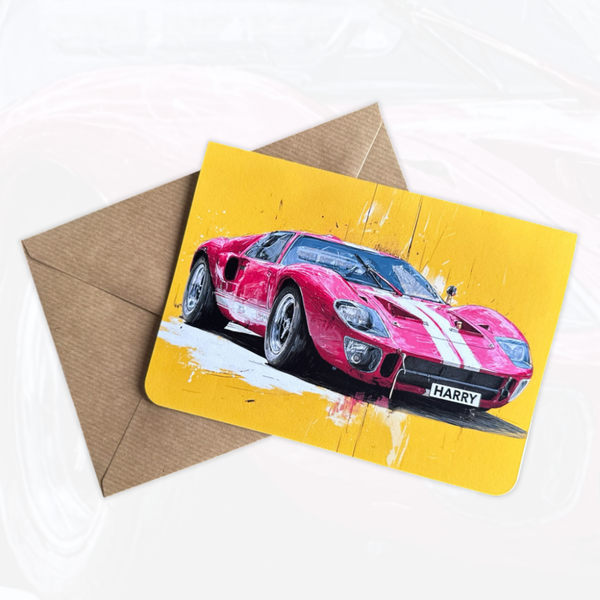 Personalised Supercar Birthday Card | Race Car Birthday Card