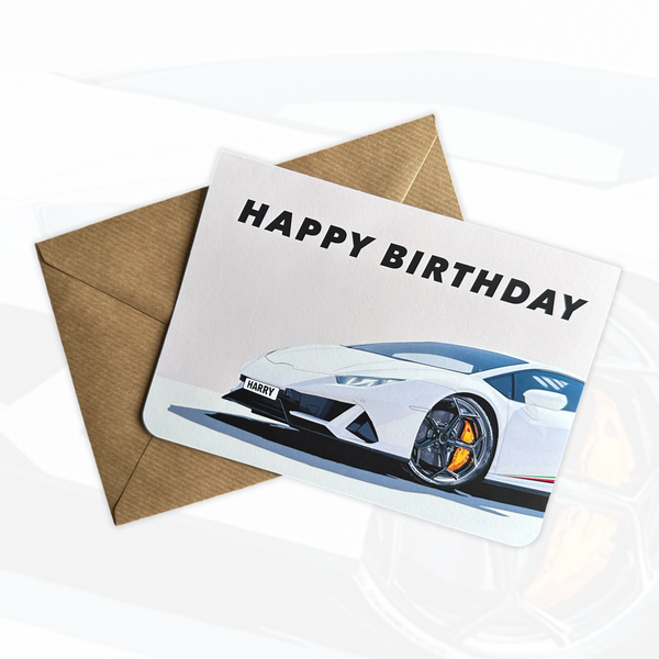 Personalised Supercar Birthday Card | Customised Birthday Card