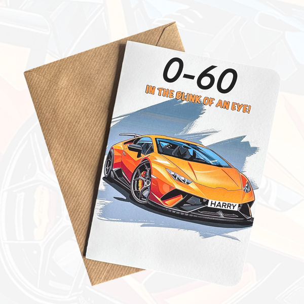 Personalised Supercar Birthday Card | Custom Birthday Card
