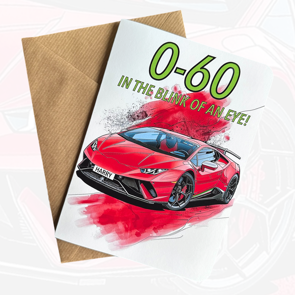 Personalised Supercar Birthday Card