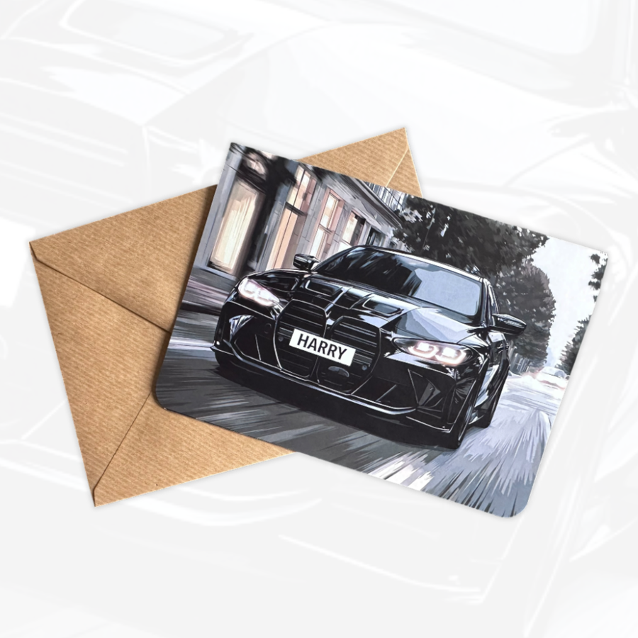 Personalised Sports Car Birthday Card | Customised Birthday Card Gift for Car Lover