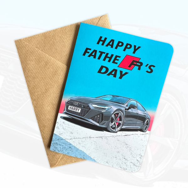 Personalised Father's Day Card | Personalised Sports Car Father's Day Card