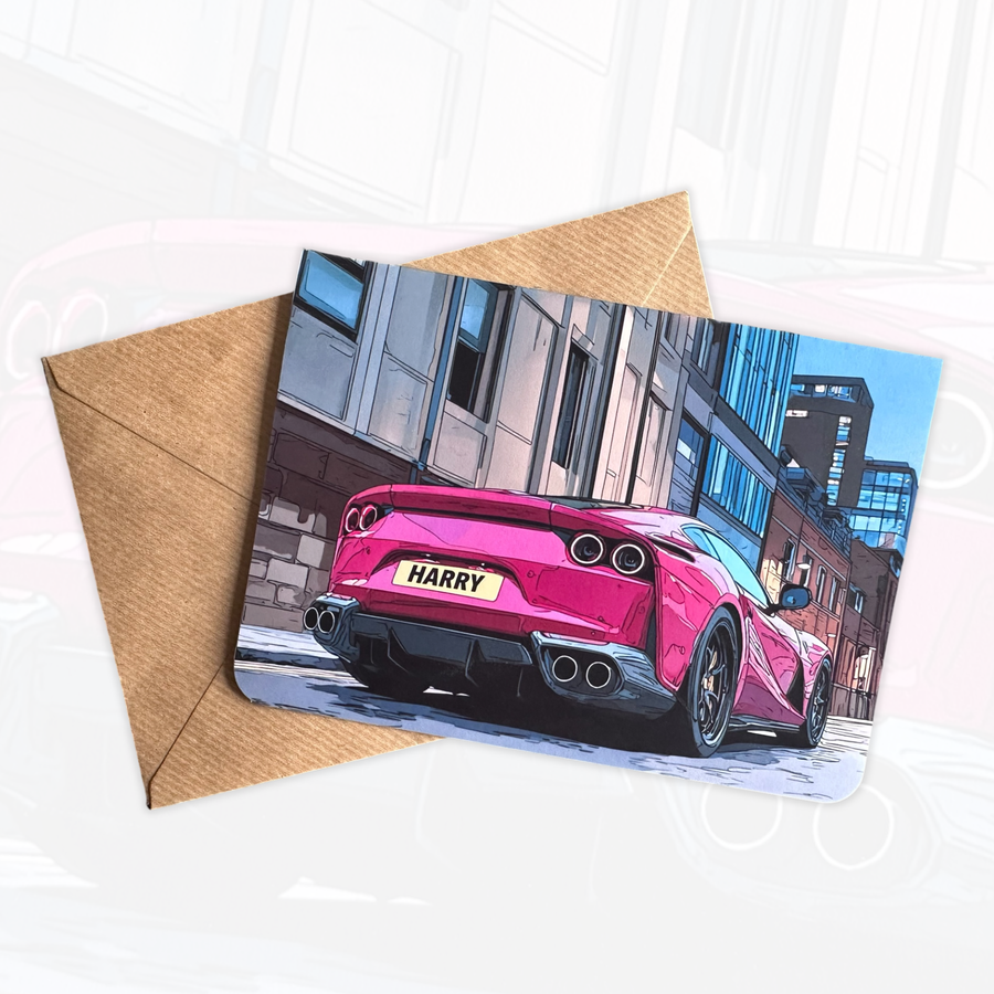 Personalised Supercar Birthday Card | Car Lover Birthday Card
