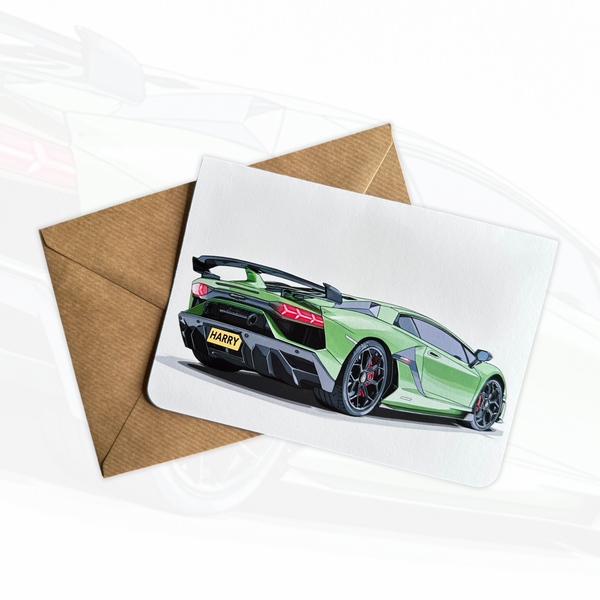 Personalised Supercar Birthday Card