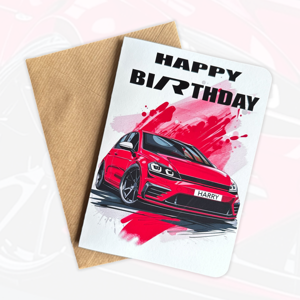 Personalised Sports Car Birthday Card | Gift for Car Lovers