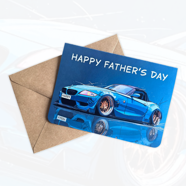 Personalised Father's Day Card | Personalised Sports Car Father's Day Card