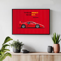 Supercar Poster Ferrari Poster Ferrari F40 Poster Inspirational Ferrari Wall Poster Gift For Car Lover Gift For Him Ferrari Wall Art
