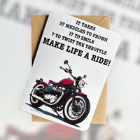 Triumph Bobber Birthday Card Motorbike Birthday Card Biker Birthday Card Motorcycle Birthday Card Triumph Birthday Card MAKE LIFE A RIDE!