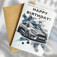 Personalised Fiesta ST Birthday Card Custom Number Plate Card Customised Car Birthday Card Gift for Car Lover Petrol Head Birthday Card